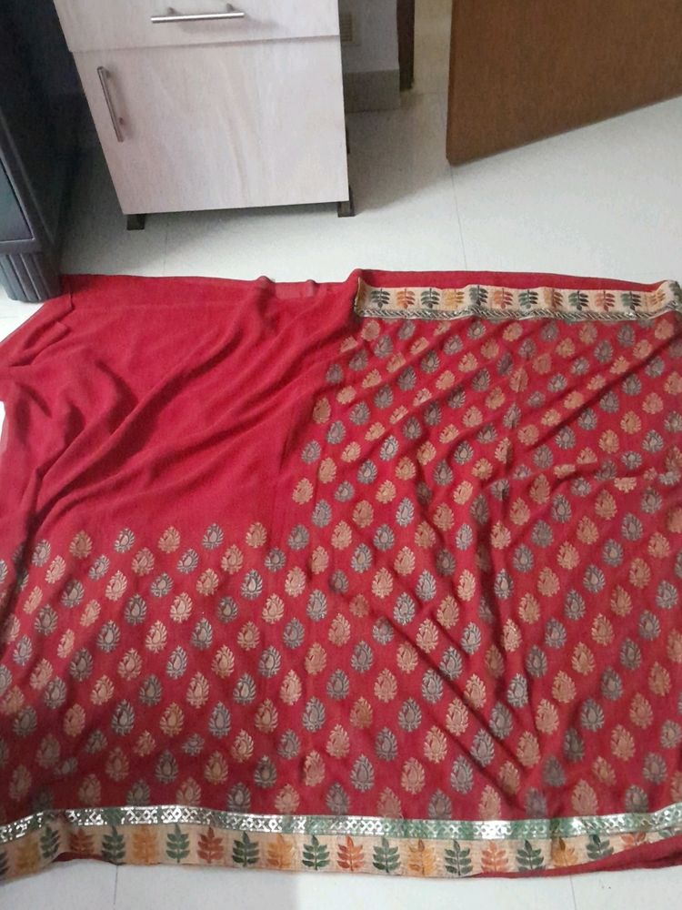 Saree With Stitched Blouse 38 Bust