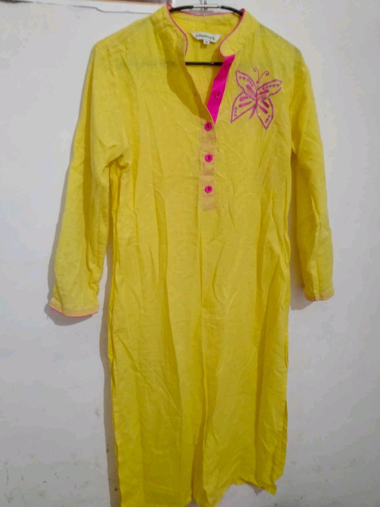 Tulsattva M Size New Yellow💛Kurti Only