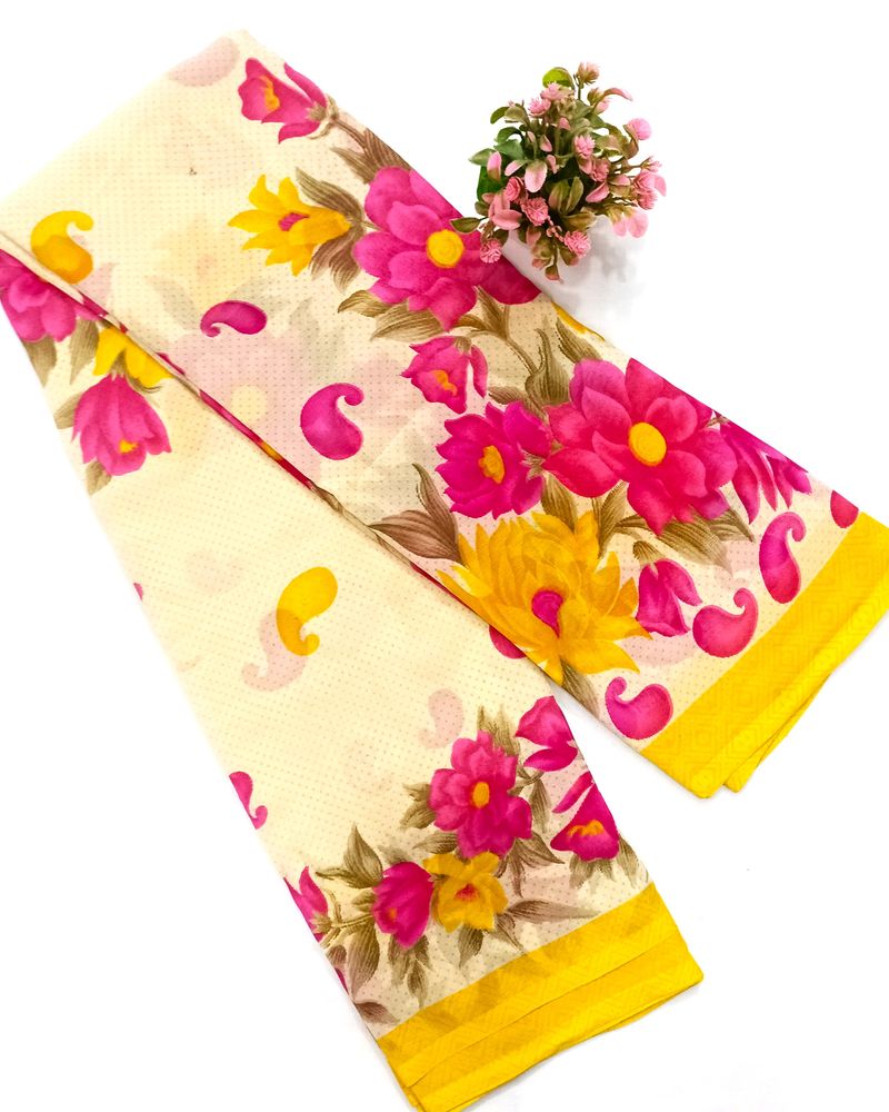 Sri Lakshmi Women's Floral Print Chiffon Saree