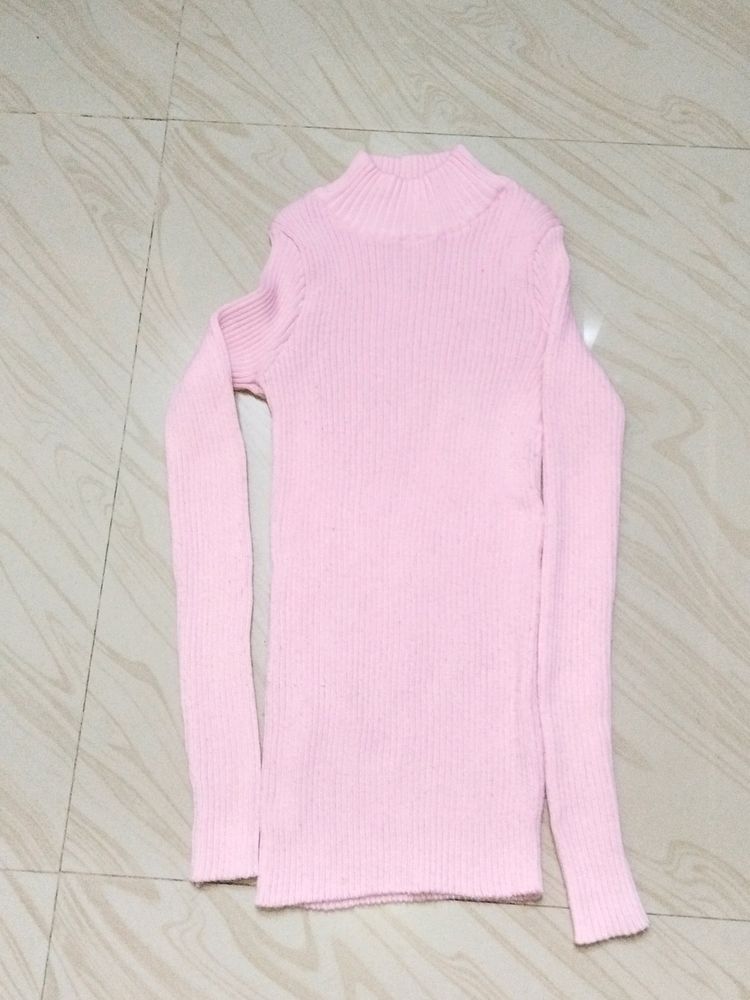 Turtle Neck Strechable Top For Women