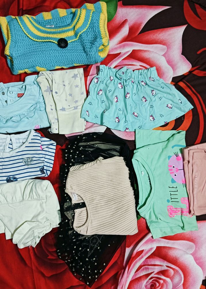 Combo Of baby Girl Clothes (6 To 12 Months)