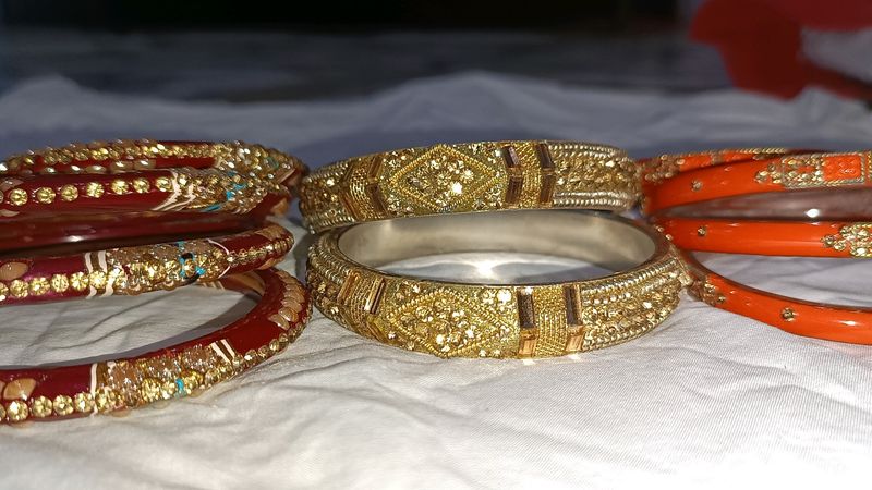 Combo Of 3 Sets Heavy Stone Work Kangan