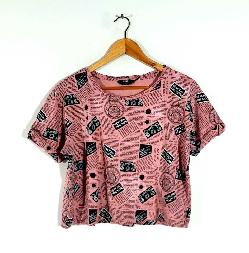 Pink Printed Top For Women's