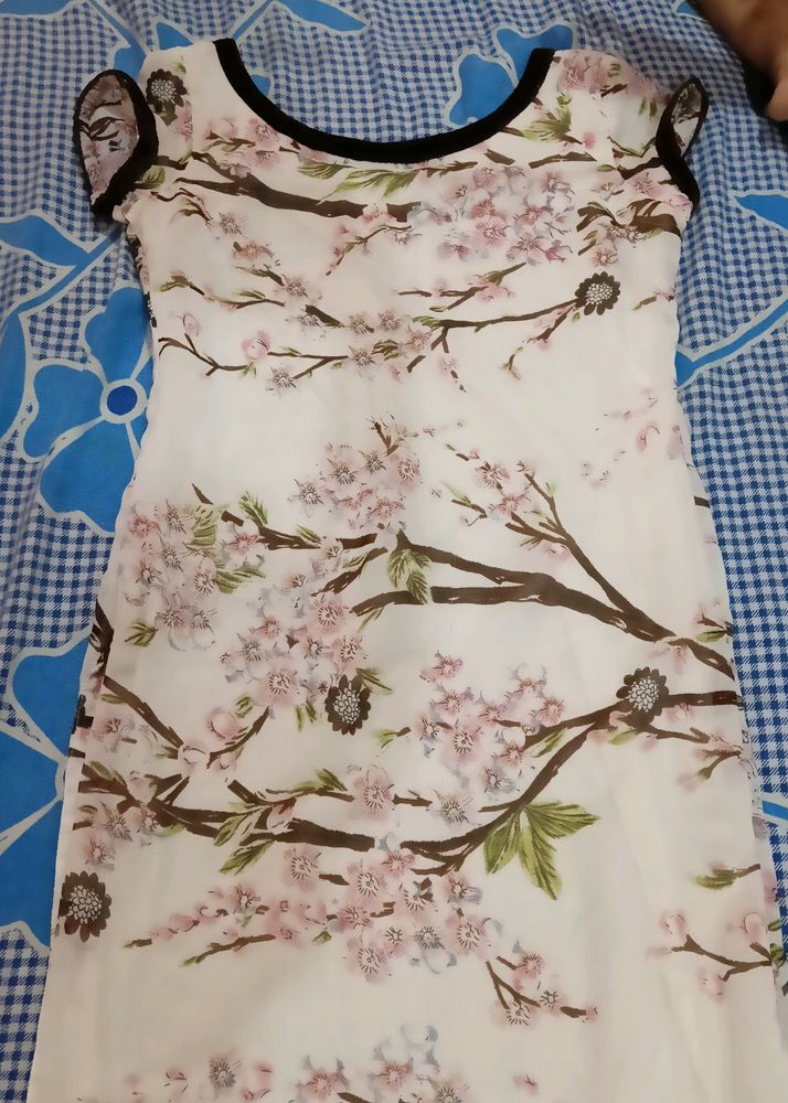 Chiffon Floral Kurti With Pant