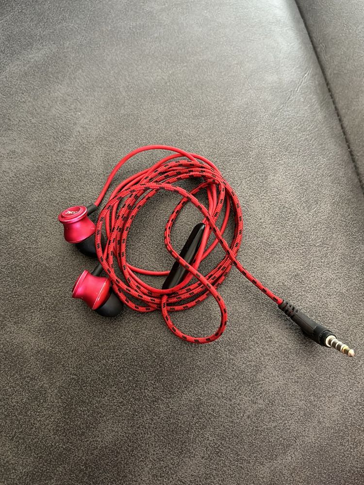 Boat red wired earphones