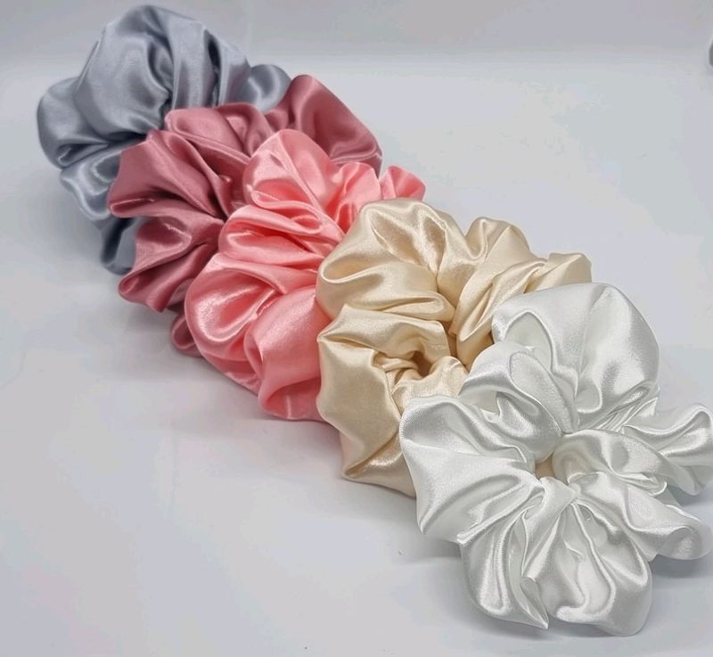 5 Silk Satin Hair Scrunchie Combo Pack