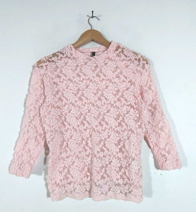 Pink Lace Top (Women's)