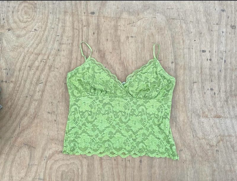 Y2K Green Cami Top