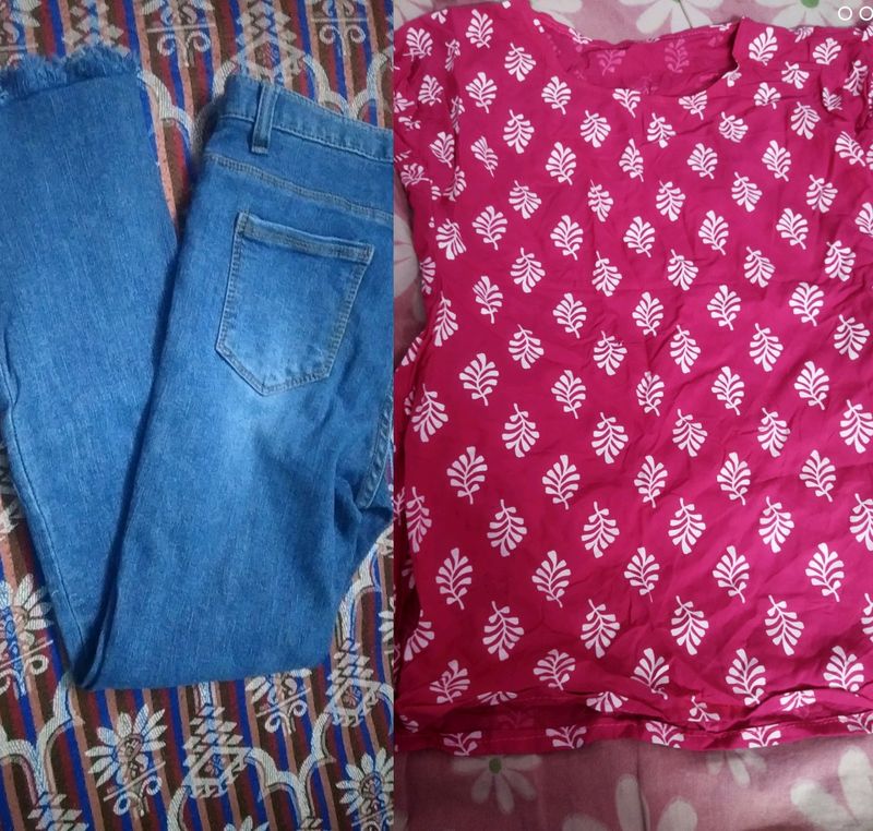 Short Kurti With Jeans