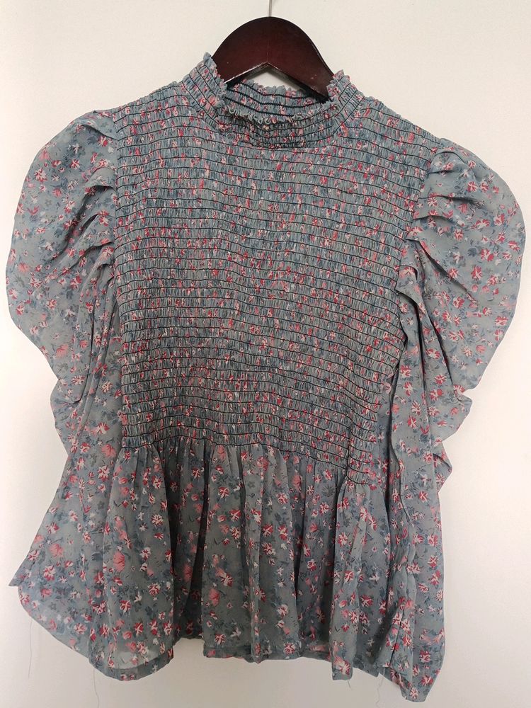 Grey Printed Top 30 For Girls