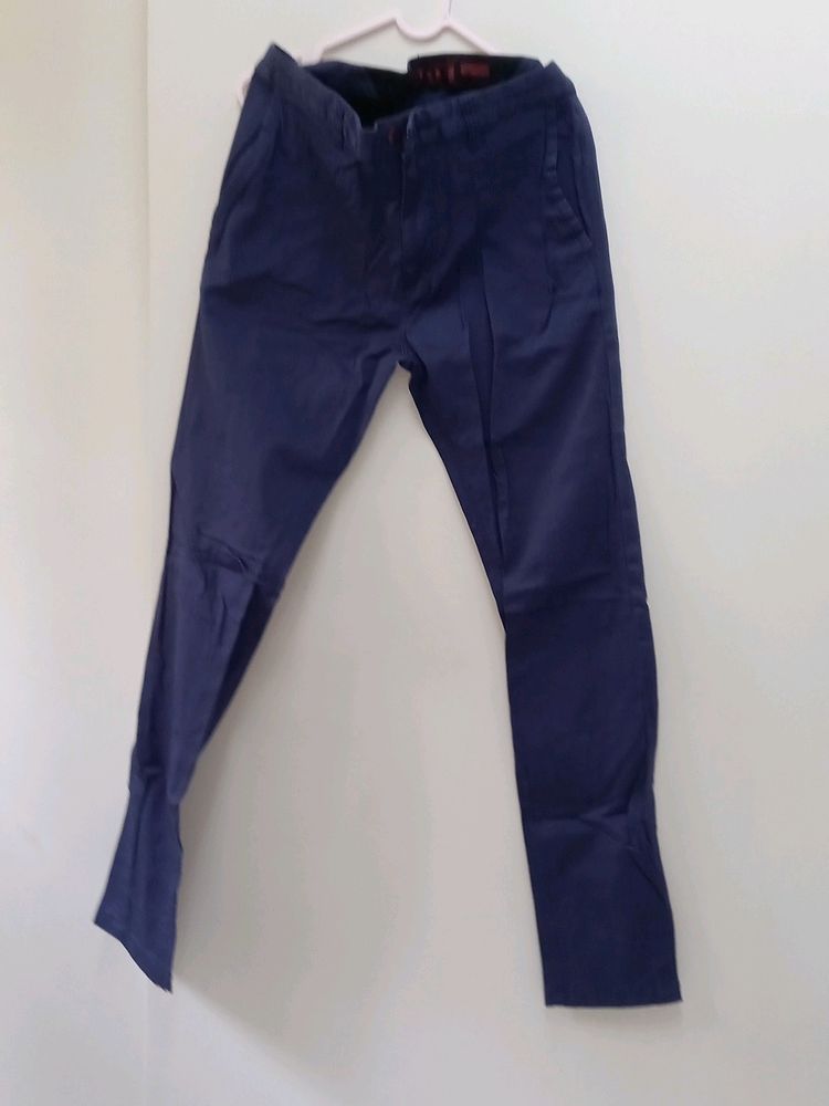 Derby Navy Blue Semi Formal Men's Trousers