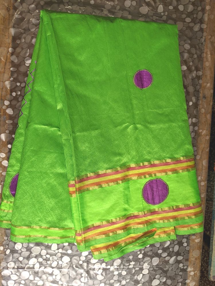 Parrot Green Silk Saree