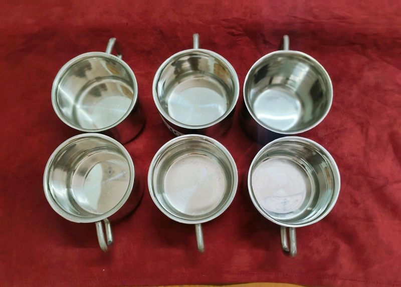 Set of 6 Stainless Steel Tea Cups Quality 👍🏻