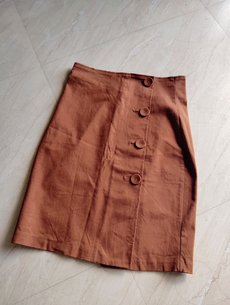 Button Front Skirt