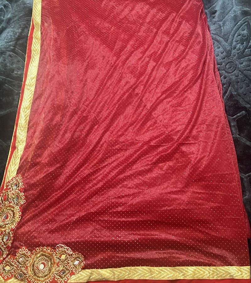 Reddish Maroon Saree