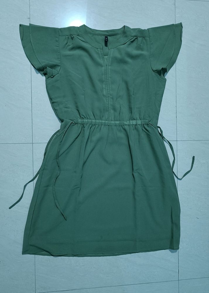 A-line Dress with Drawstring Waist