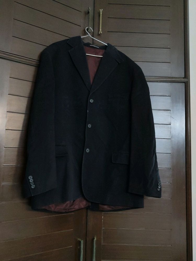 Fine Tailor Fully Stitched Men Black Blazer Jacket