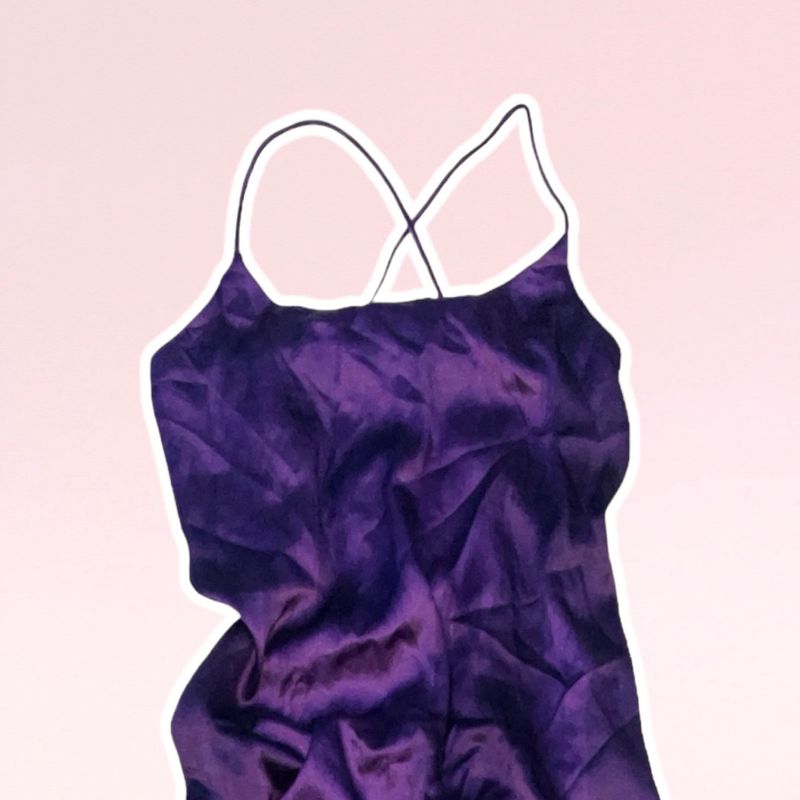 Purple satin Maxi dress