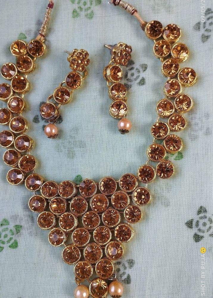 Golden Jewellery Set,Used Only 2 Times