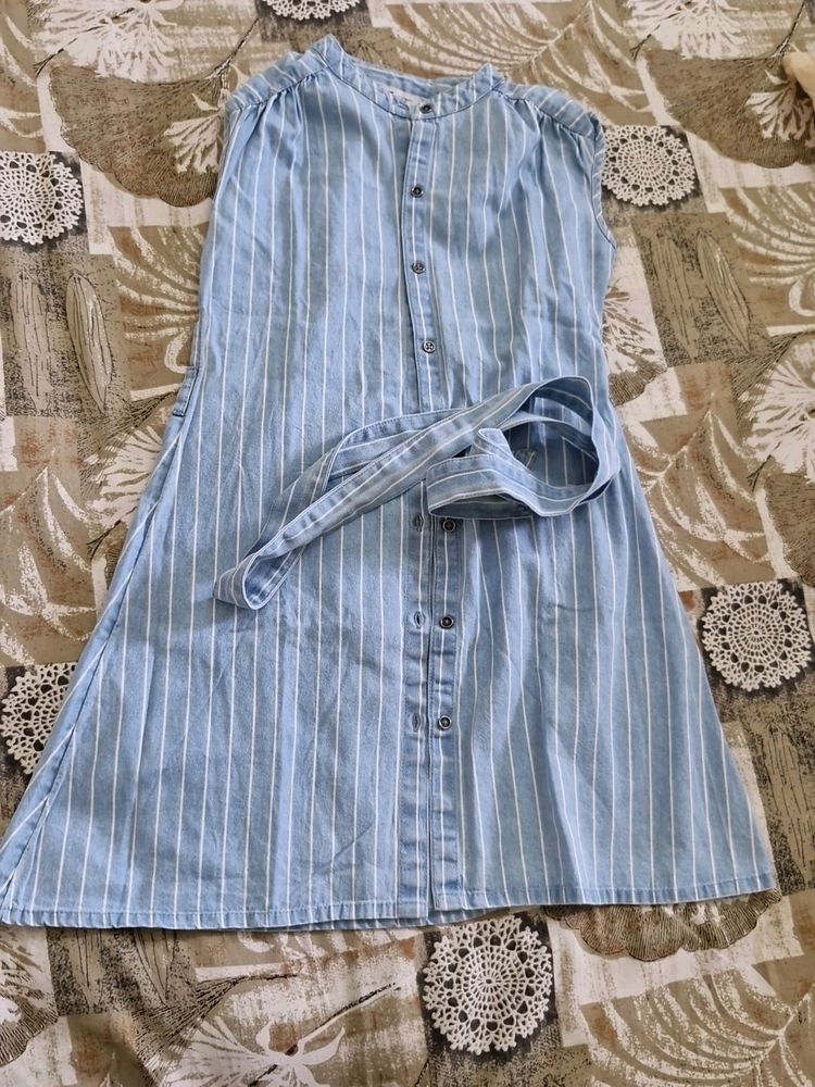 Denim Dress With Matching Belt