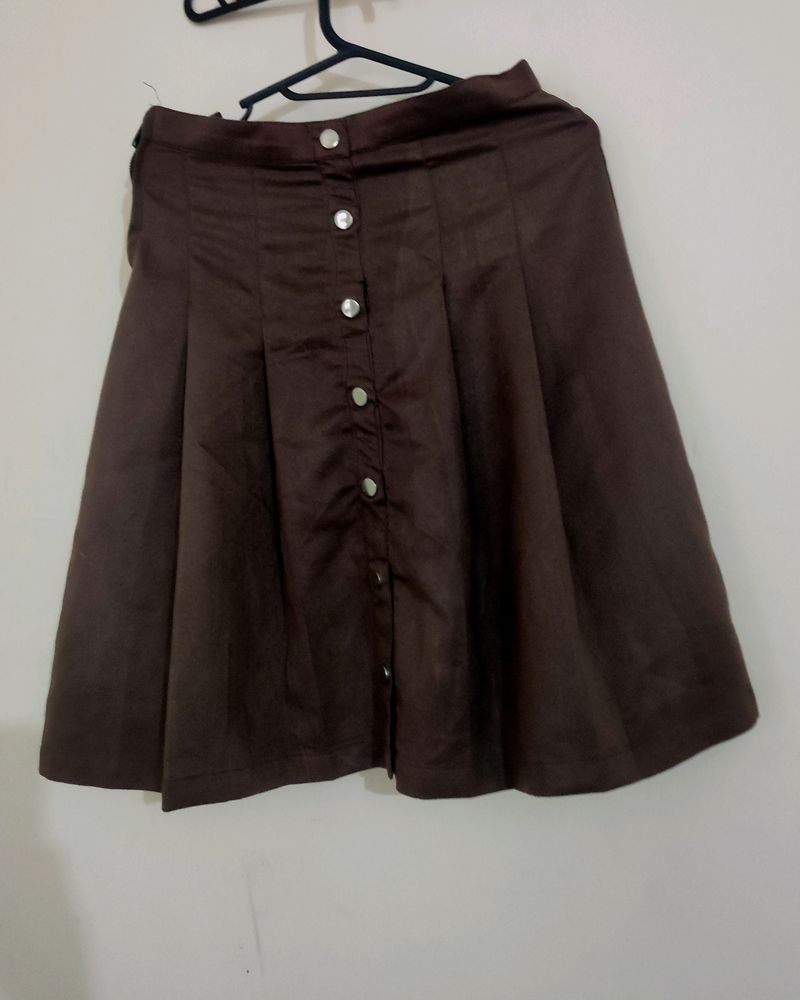 A Line Pleated Skirt