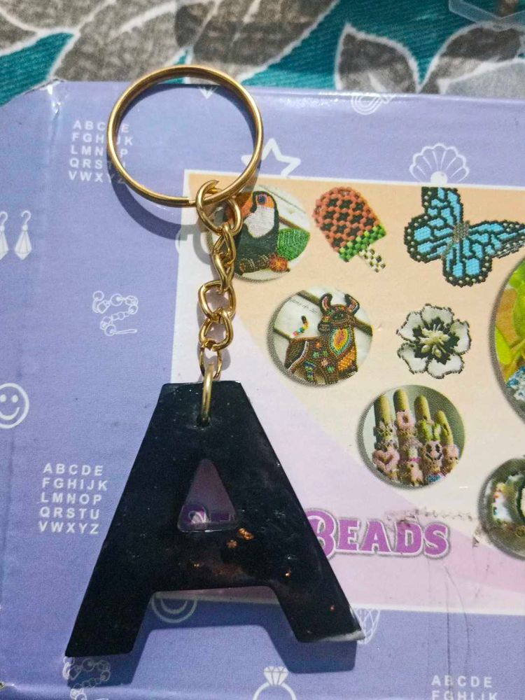 Alphabet Keychain A Resin