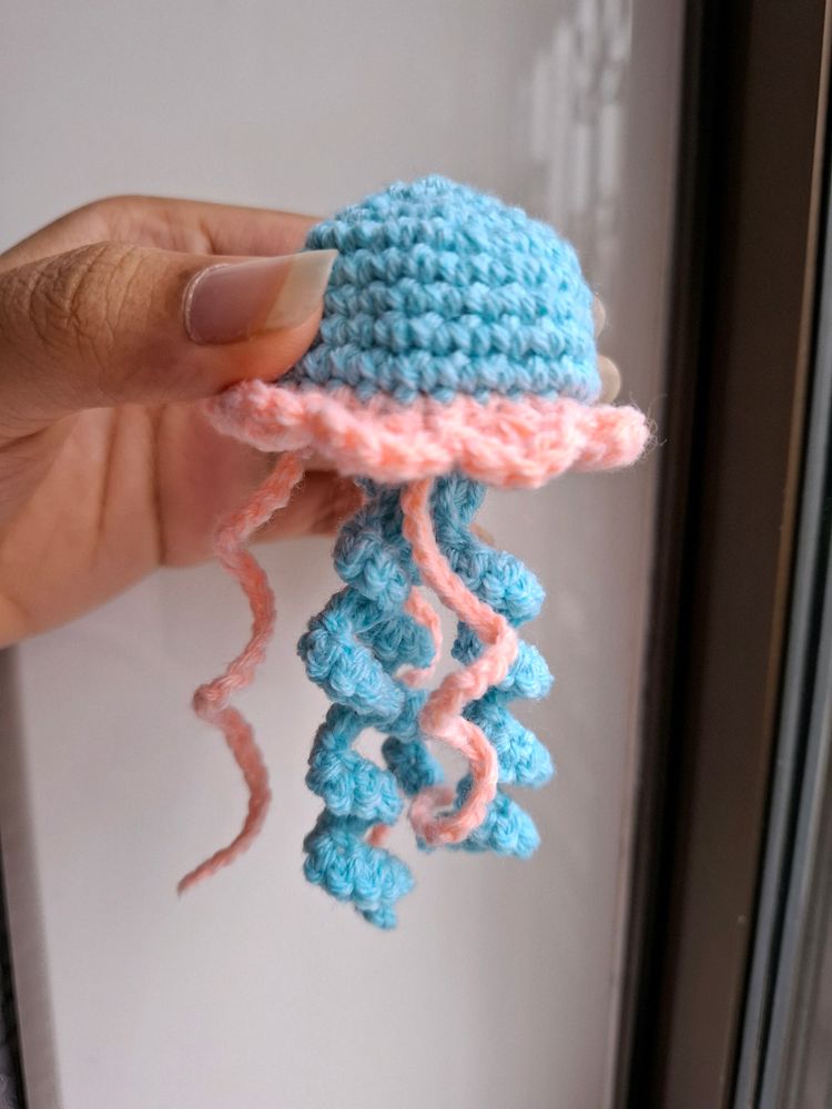 Jellyfish Crochet Keychain