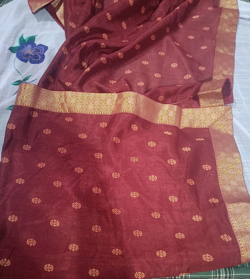 New Saree With Attach Blouse