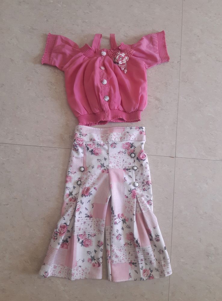 Western Dress Pink & white