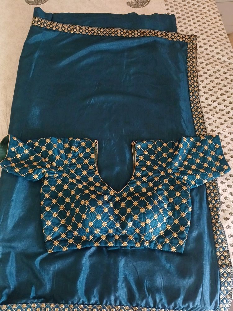 Peacock Blue Saree