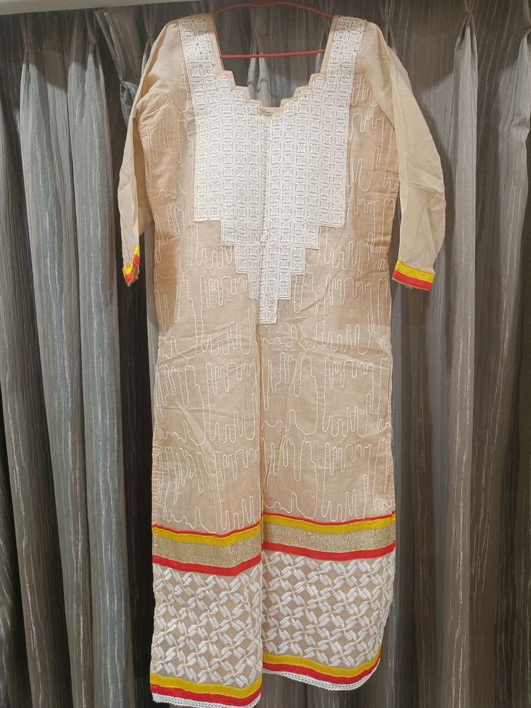 Chanderi Embroidery Kurta