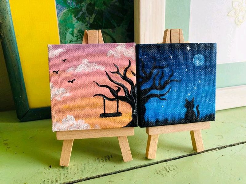 Set Of 2 Mini Canvas Paintings 19