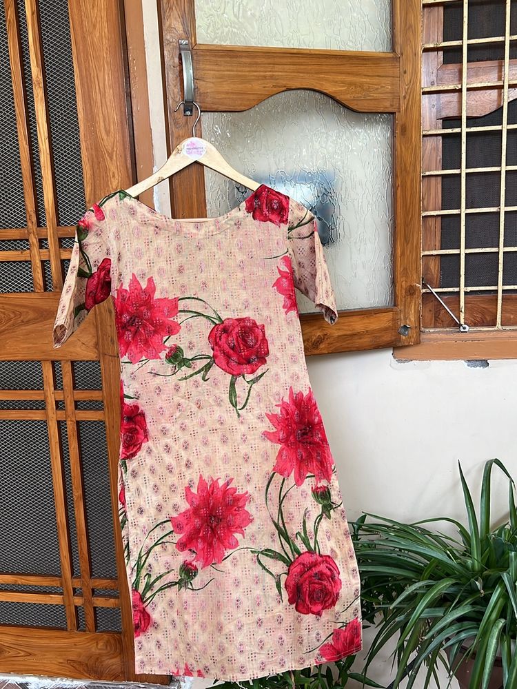 Floral Boatneck Kurti