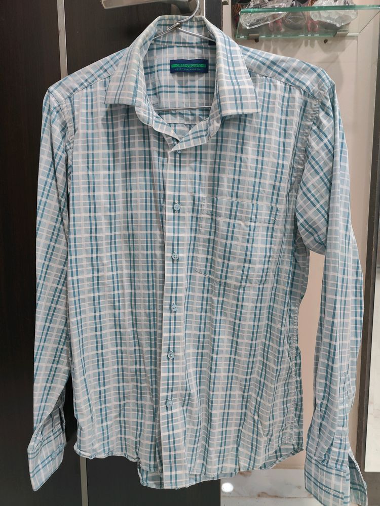 A Checked Bluesish Greyish Shirt, Comfortable Good