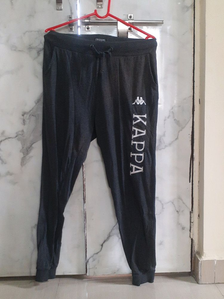 Brand Print Straight Track Pants with Drawstring Waist Kapp