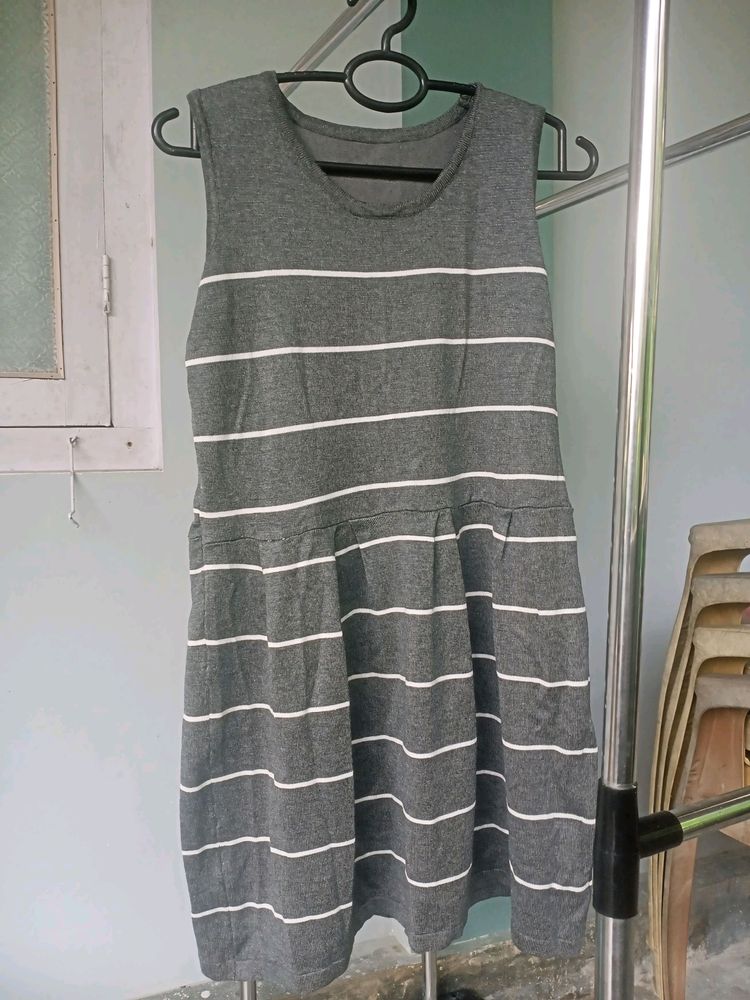 Grey Striped Dress