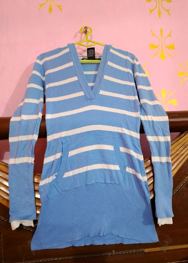 Blue And White Stripe Sweater