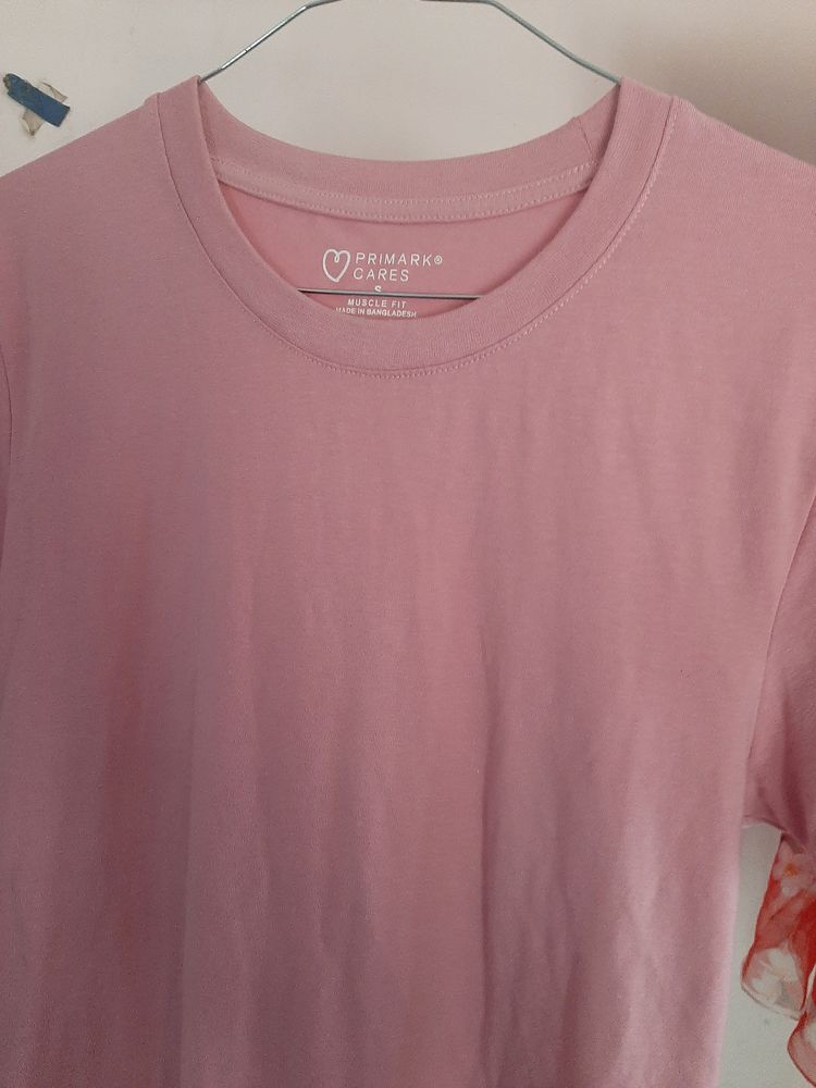 Beautiful Pink muscle Fit T SHIRT For Girls