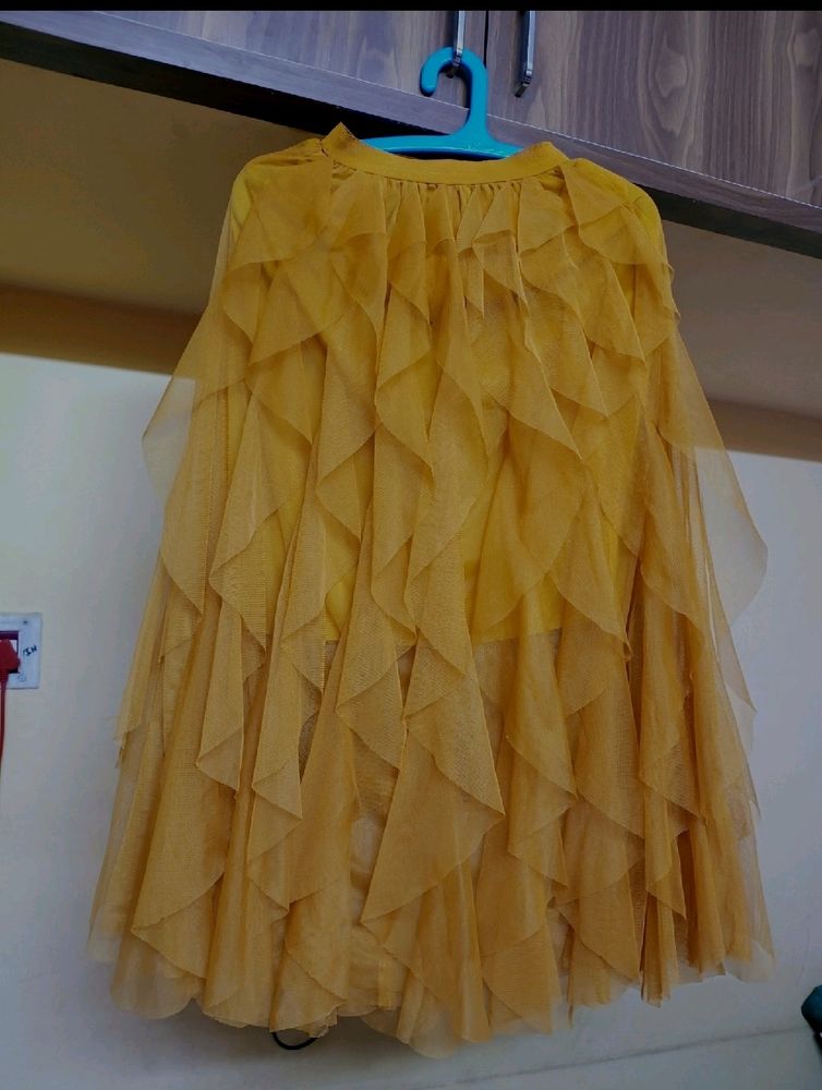 Ruffle Mustard Skirt