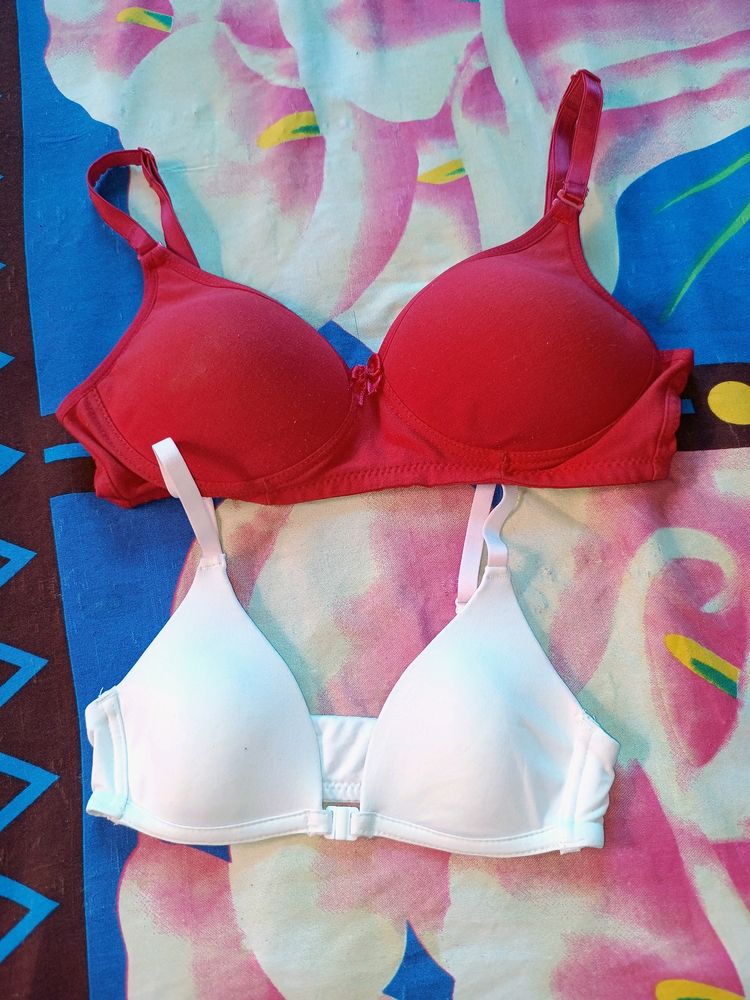 White Front Huk Bra And Red Br
