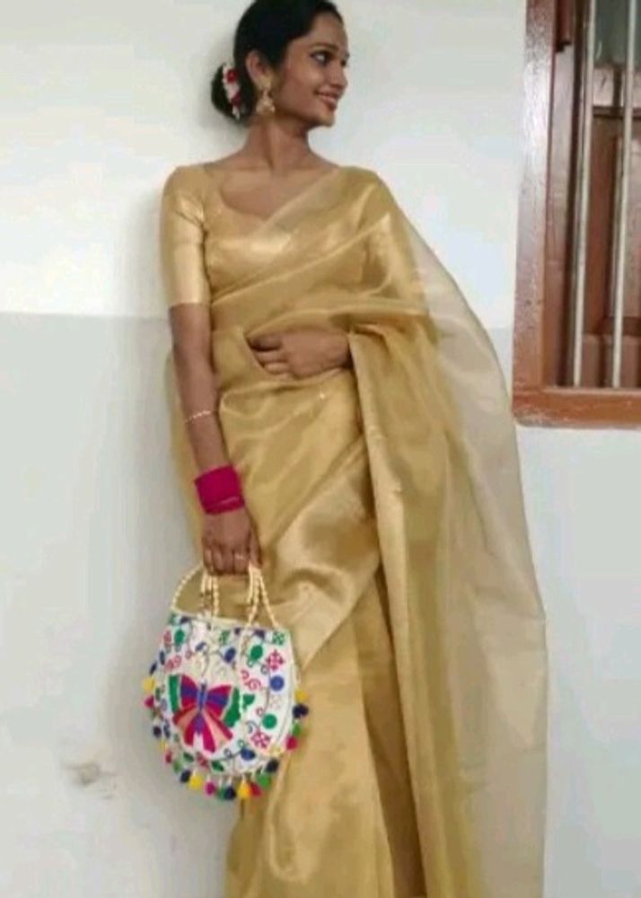 Beautiful Golden Color Saree