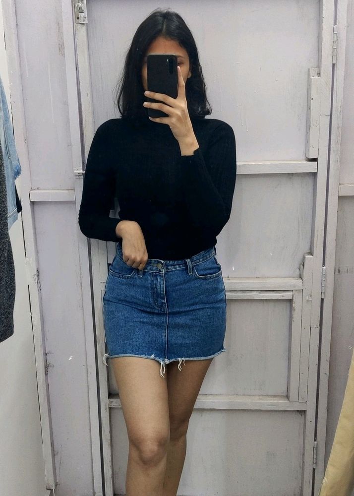 Denim Skirt - Dark Blue