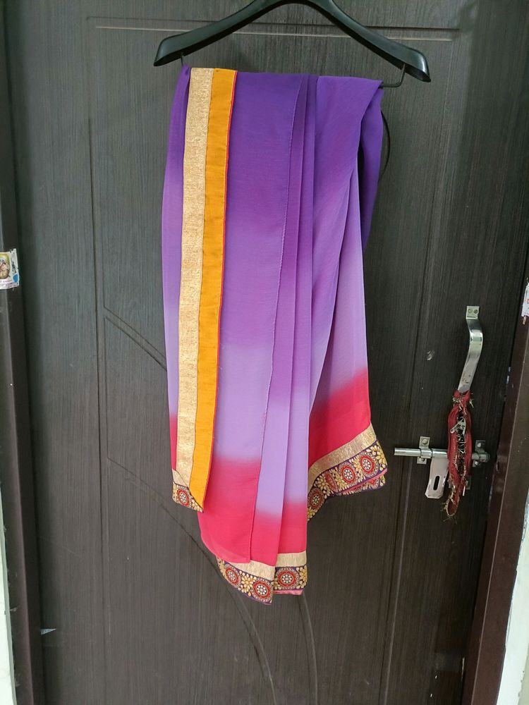 Saree Purple Chiffon