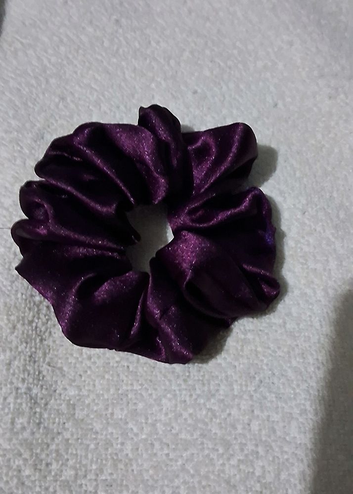 Purple Satin Scrunchies Hand Made With Love