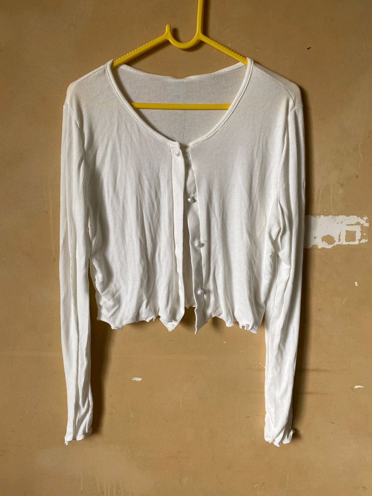 White Button Cardigan