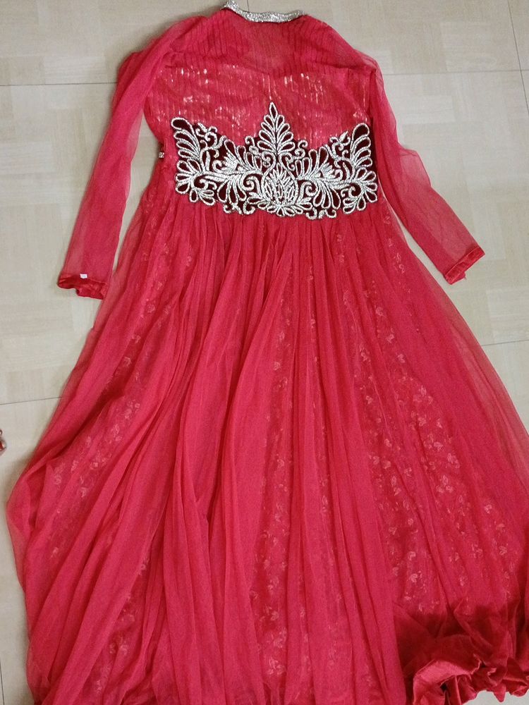 Banarasi& Net  Partywear Gown