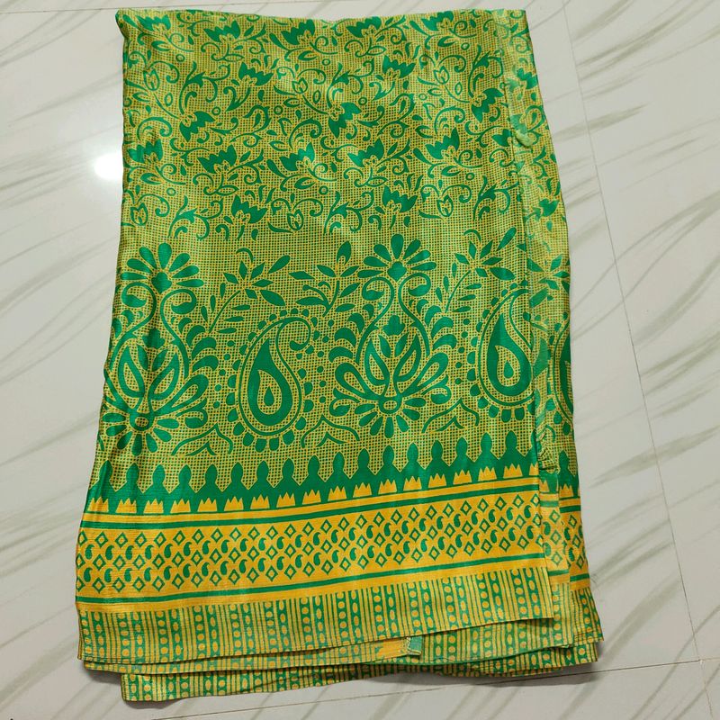 Green Printed Saree