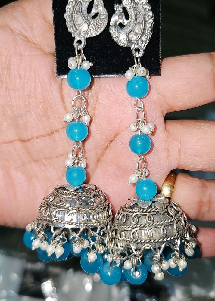 Oxidized Long Jhumki