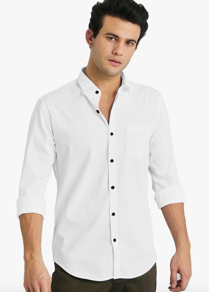 Cotton Classic: Men's Casual Plain Shirt