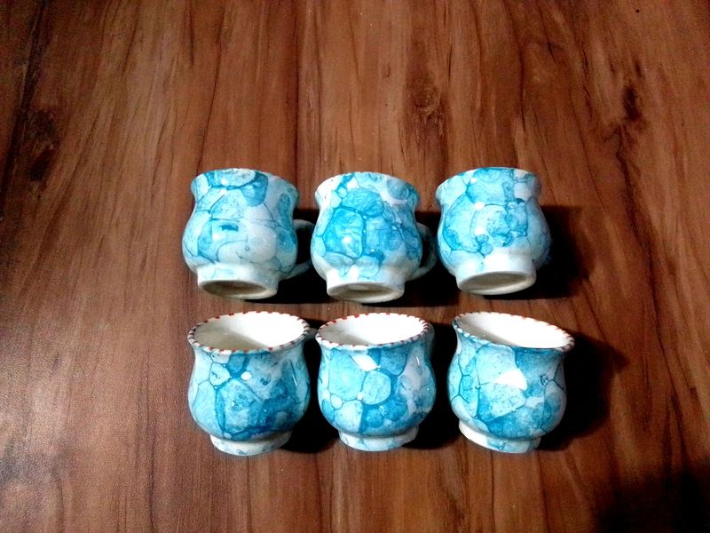 6 Pcs Tea Cups Set Ceramic